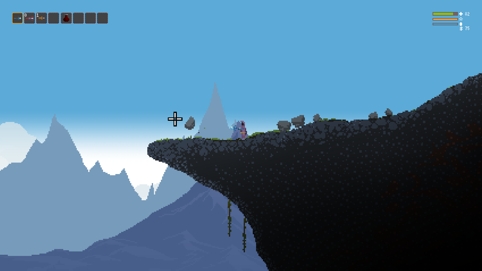 There's rocks you can kick off the edge that hangs over the mine entrance. It didn't seem to do anyt